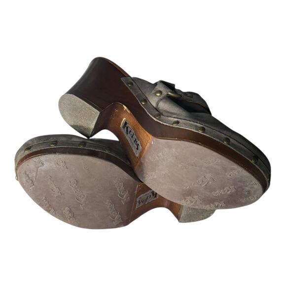 Korks Deba Clog Kork-Ease Silver Leather Slingbavk Buckle Clog Mule size 39/8 - Picture 8 of 8